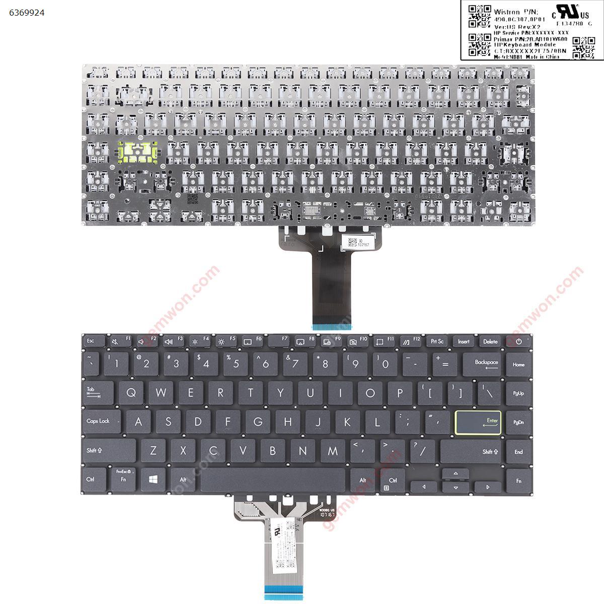 Picture of New Replacement Laptop Keyboard For Asus VivoBook S14 S433EA S433EQ S433FL S433FA S433JQ X421 BLACK (Win8) US Layout
