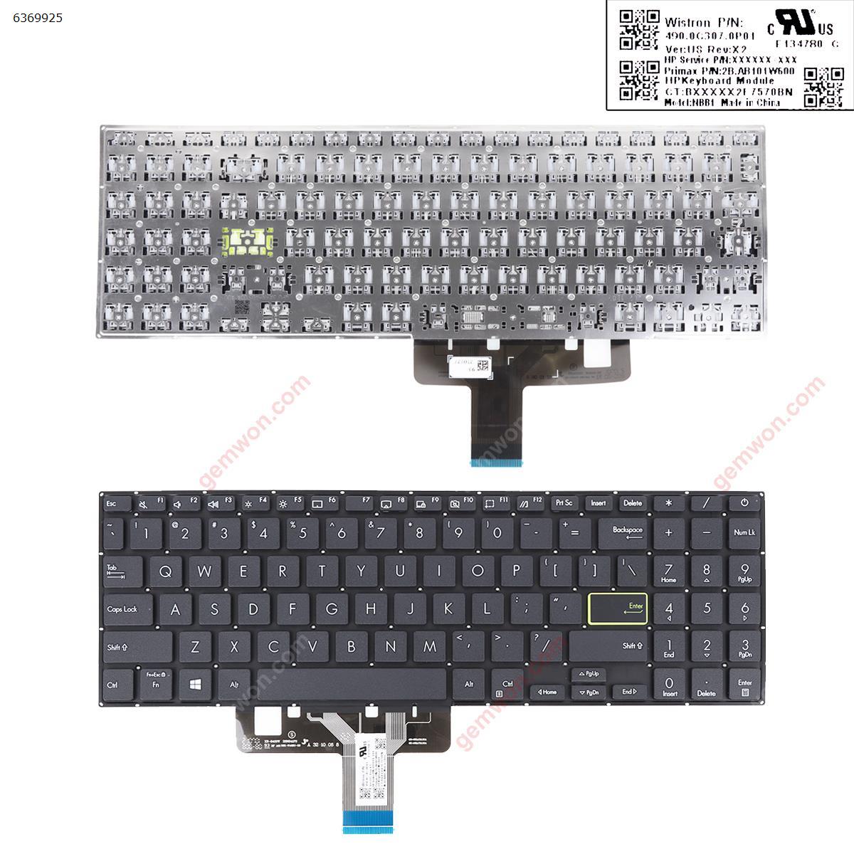 Picture of New Replacement Laptop Keyboard For Asus X521FA X521FL X521EA X521EQ X521UA X521IA X521JQ S533F S533FA BLACK (Win8) US Layout