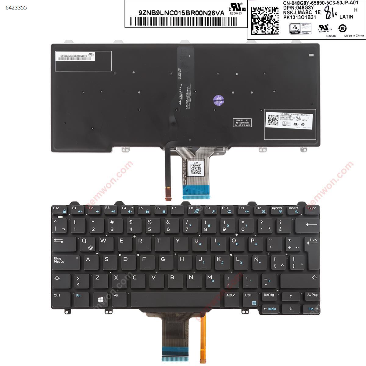 Picture of New Replacement Laptop Keyboard For DELL Latitude E7250 BLACK (Backlit,For Win8) LA Layout