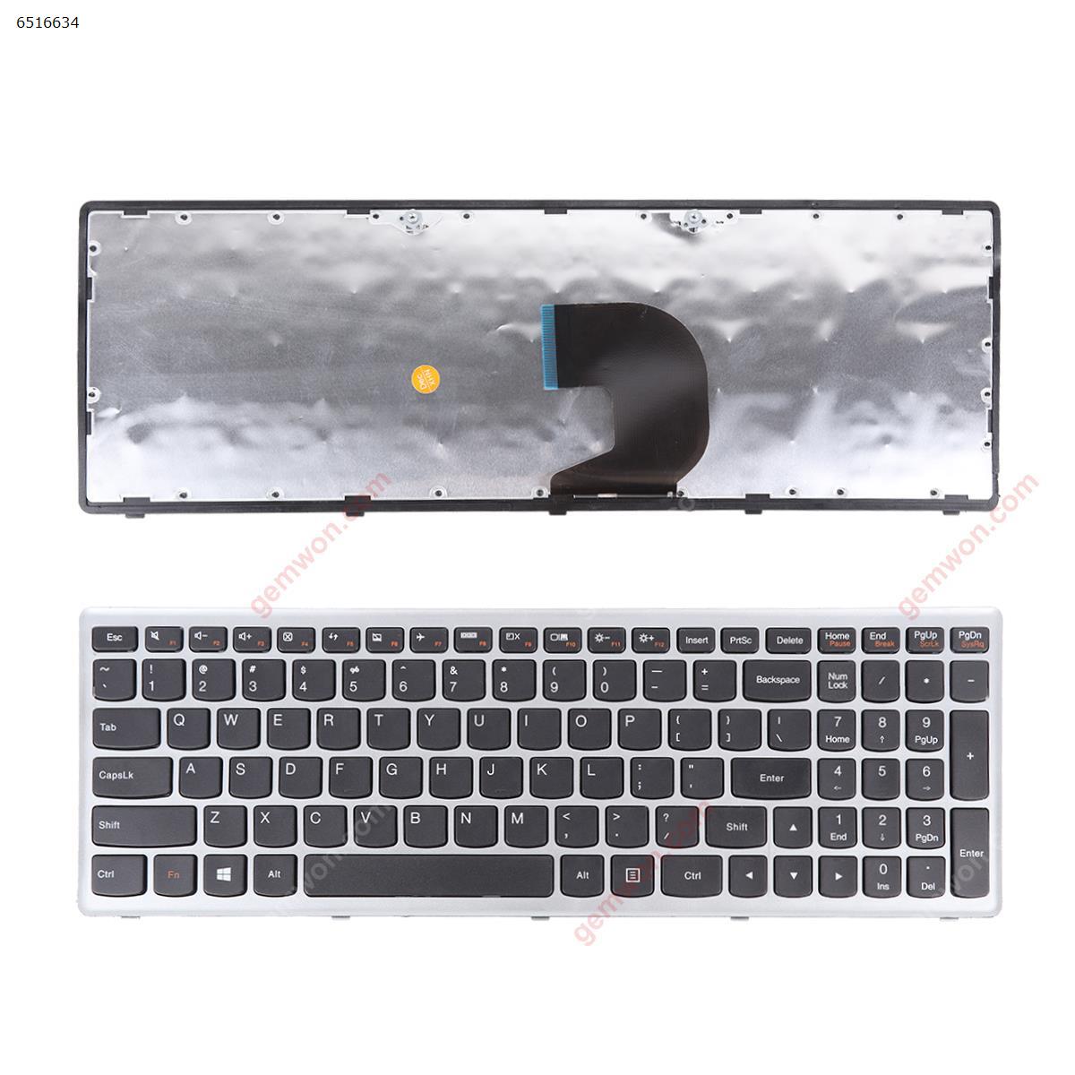 Picture of New Replacement Laptop Keyboard For LENOVO Z500 SILVER FRAME BLACK(Win8) OEM US Layout