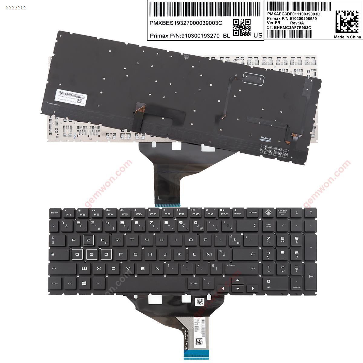 Picture of New Replacement Laptop Keyboard For HP omen 15-DC TPN-Q211 15-dc000 15t-dc000 15-dc0010nr BLACK ( Full Colorful Backlit,Without Frame,WIN8) FR Layout