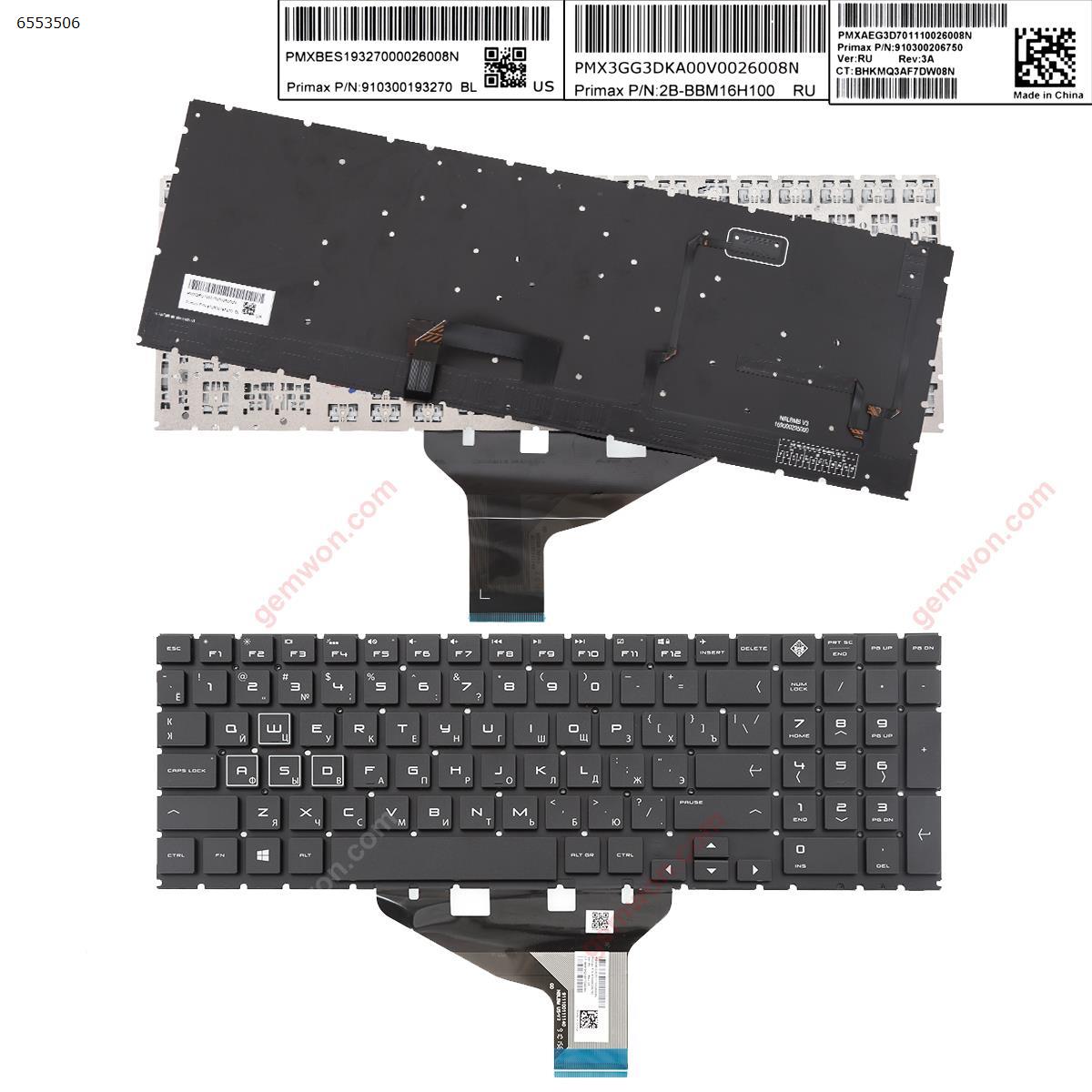 Picture of New Replacement Laptop Keyboard For HP omen 15-DC TPN-Q211 15-dc000 15t-dc000 15-dc0010nr BLACK ( Full Colorful Backlit,Without Frame,WIN8) RU Layout