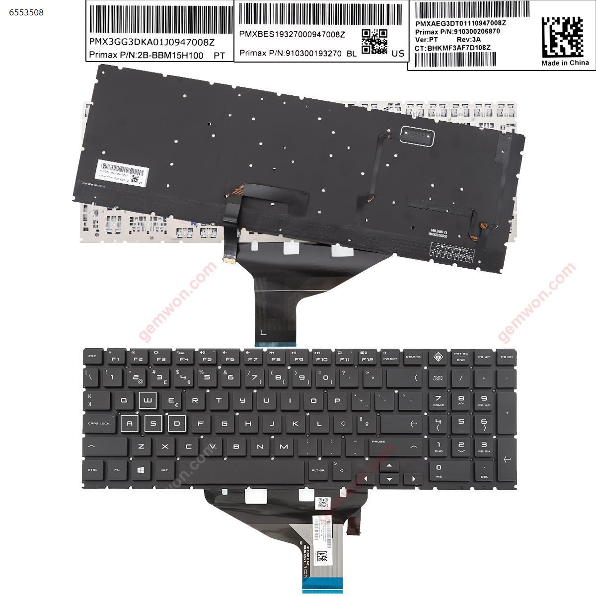 Picture of New Replacement Laptop Keyboard For HP omen 15-DC TPN-Q211 15-dc000 15t-dc000 15-dc0010nr  black ( Full Colorful Backlit,Without Frame,WIN8) PO Layout