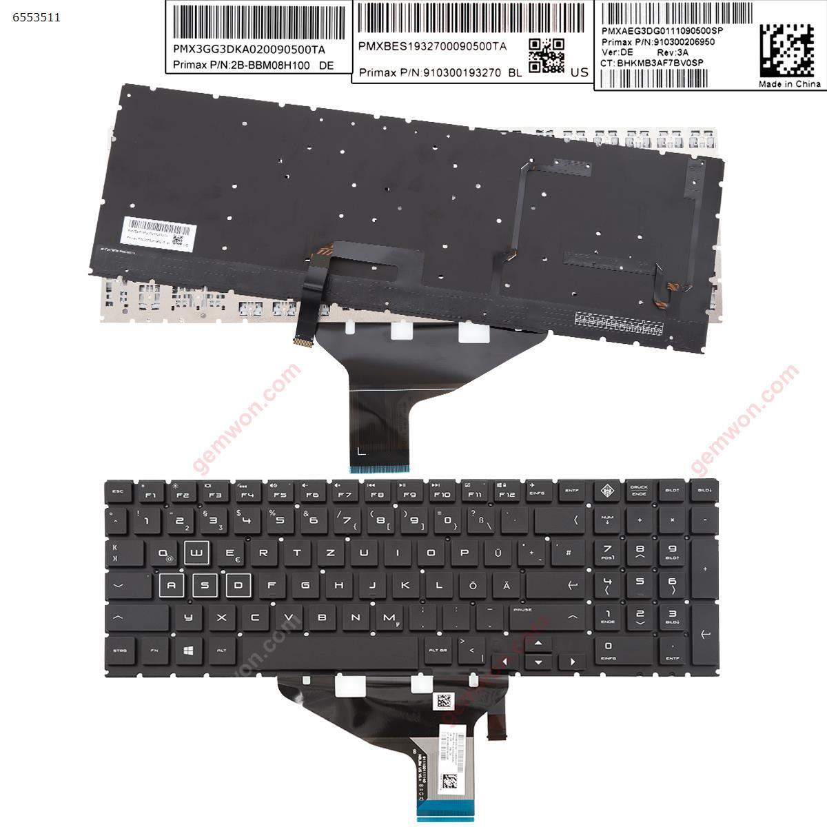 Picture of New Replacement Laptop Keyboard For  HP omen 15-DC 17-CB BLACK( Full Colorful Backlit,Without FRAME,Win8) Gr Layout