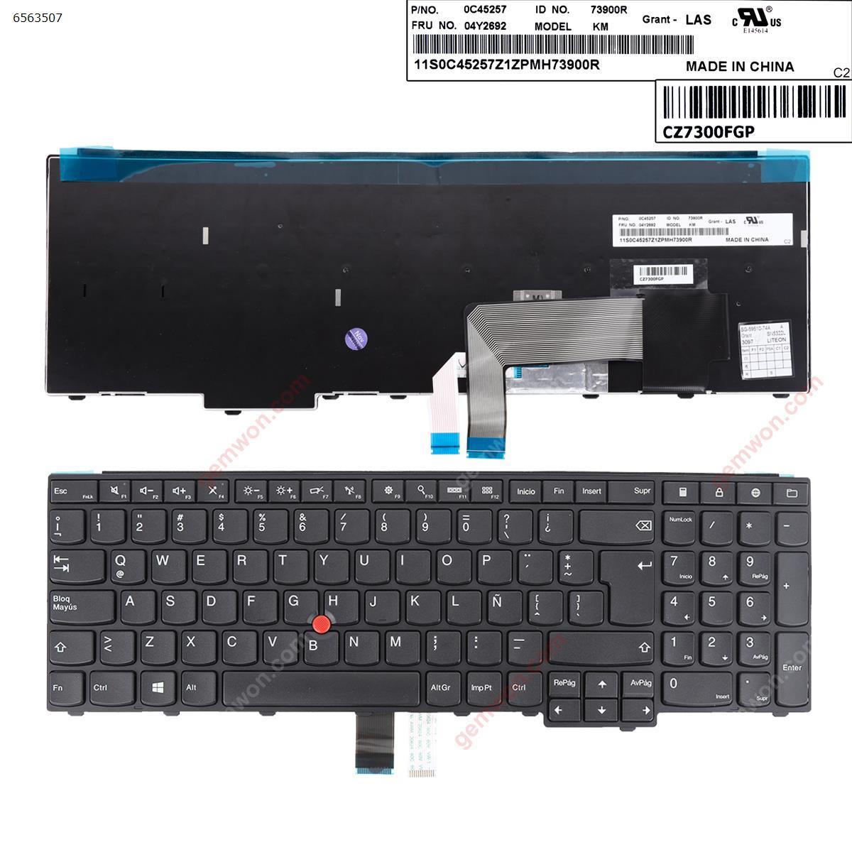 Picture of New Replacement Laptop Keyboard For IBM ThinkPad E531 T540 BLACK(with point stick For Win8) OEM LA Layout