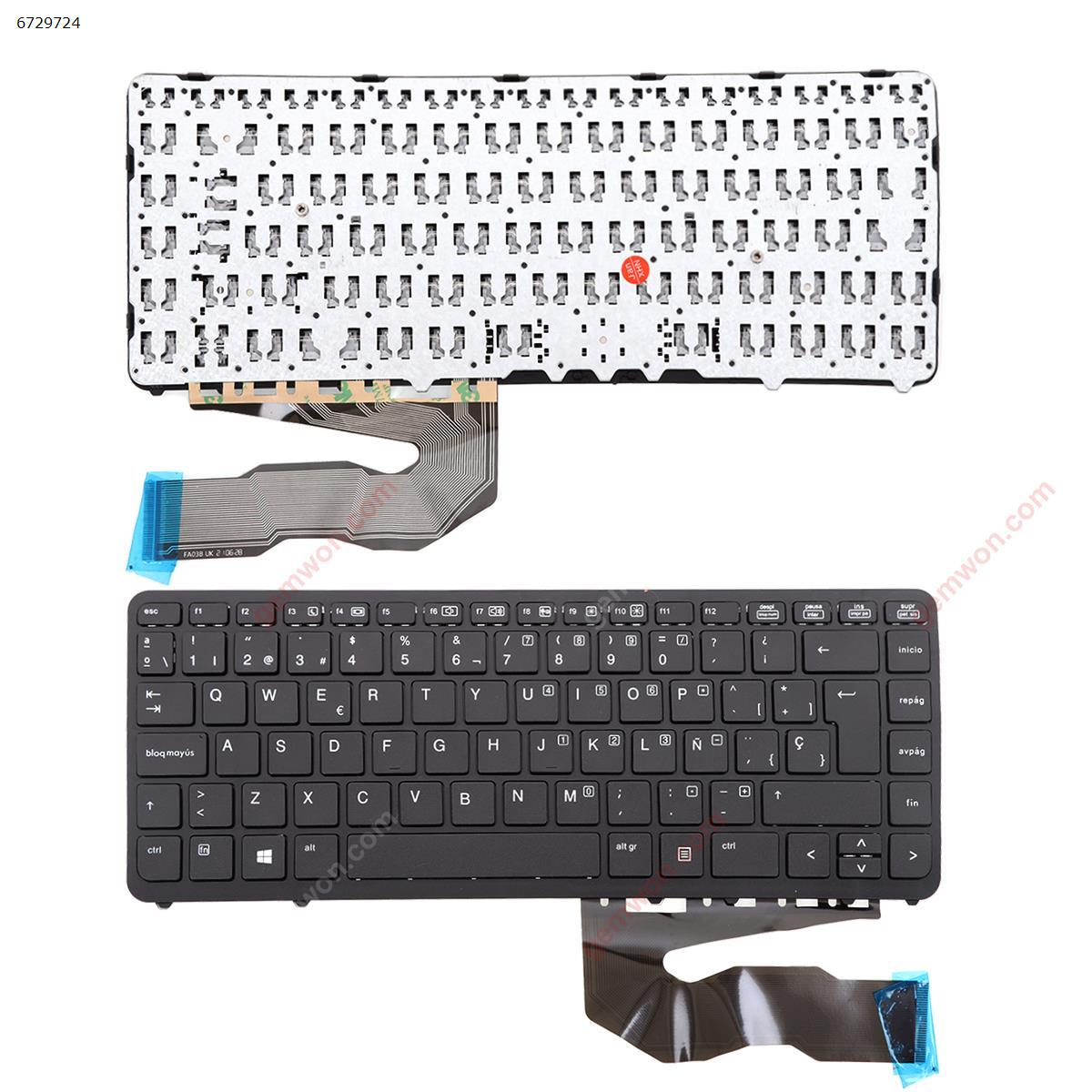 Picture of New Replacement Laptop Keyboard For HP EliteBook 850 G2   BLACK FRAME BLACK OEM（Without foil） SP Layout