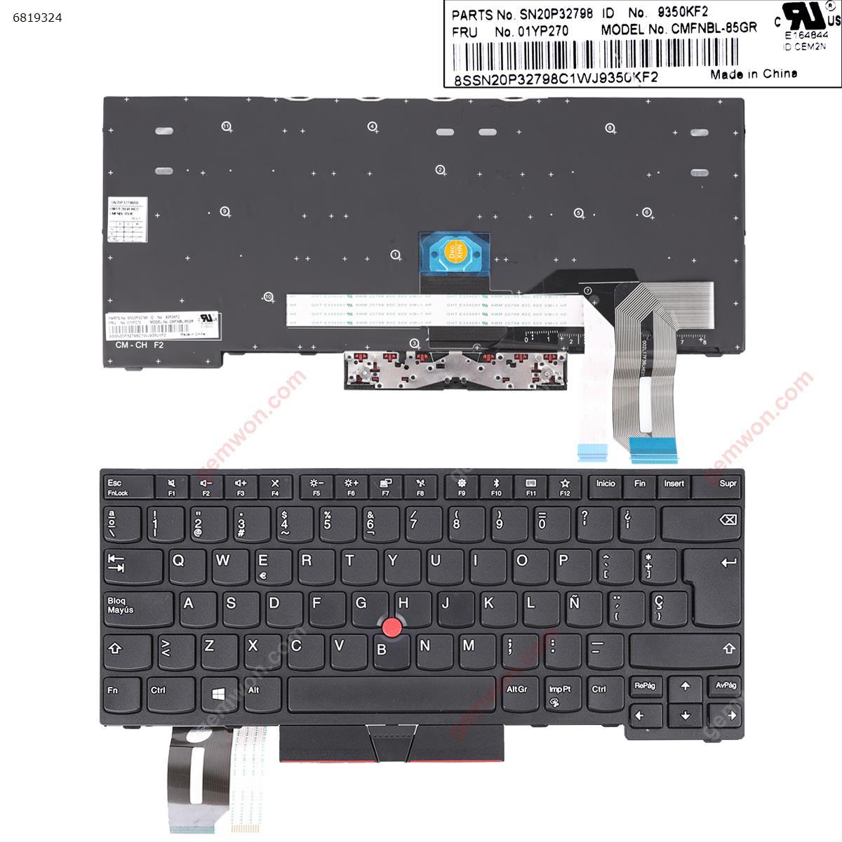 Picture of New Replacement Laptop Keyboard For IBM Lenovo E480 L480 T480S  Black(With Point stick,Win8 ) OEM SP Layout