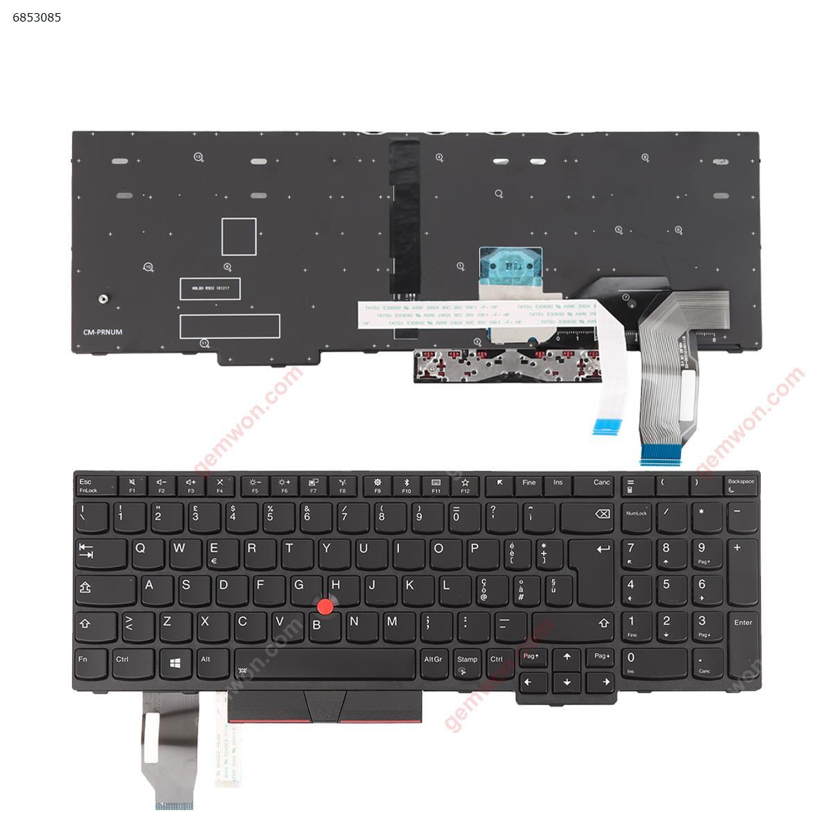 Picture of New Replacement Laptop Keyboard For IBM Thinkpad E580 L580 BLACK FRAME BLACK ( Backlit with point stick ,For Win8) OEM IT Layout