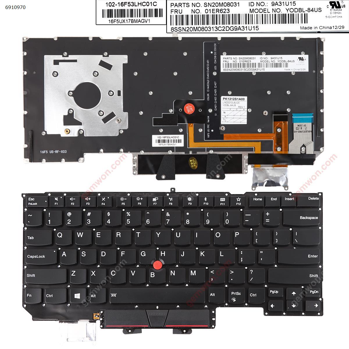 Picture of New Replacement Laptop Keyboard For Thinkpad X1 Carbon 6th Gen 2018 Type 20KH 20KG (Backlit with point stick ,For Win8) OEM US Layout