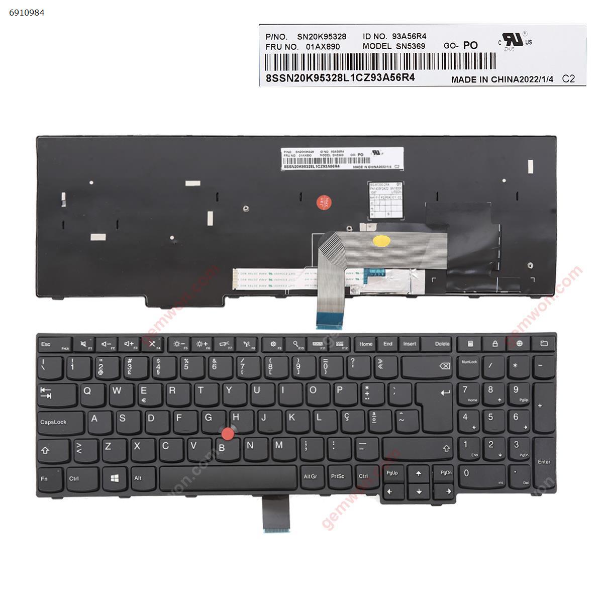 Picture of New Replacement Laptop Keyboard For Thinkpad E555 E550 BLACK FRAME BLACK( ( with point stick,WIN8）OEM PO Layout
