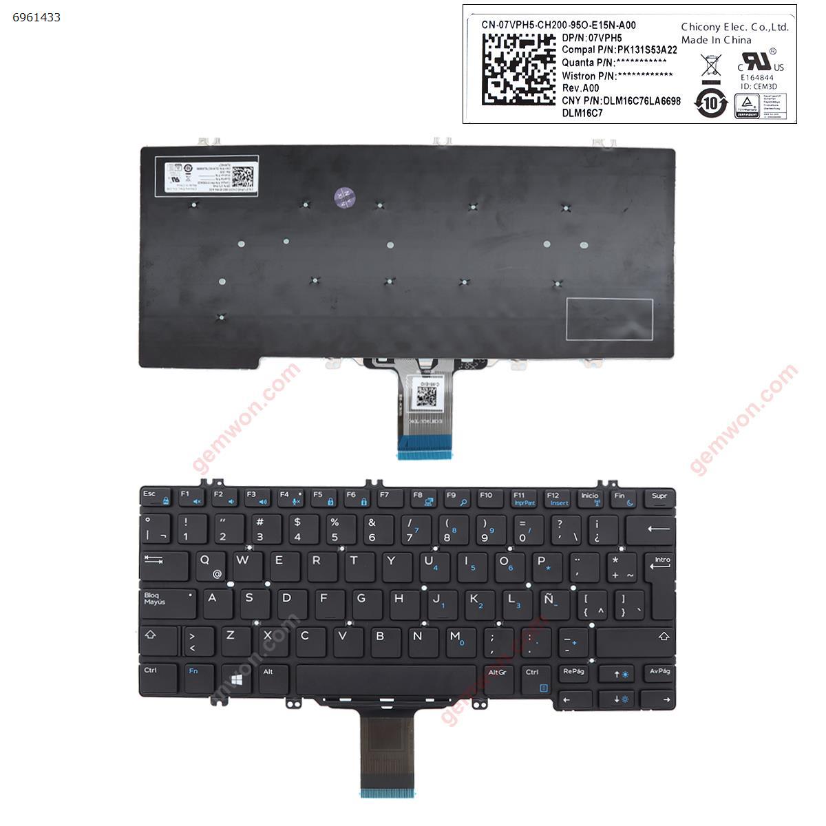 Picture of New Replacement Laptop Keyboard For Dell Latitude E5280 E5289 E7280 E7390 BLACK LA Layout
