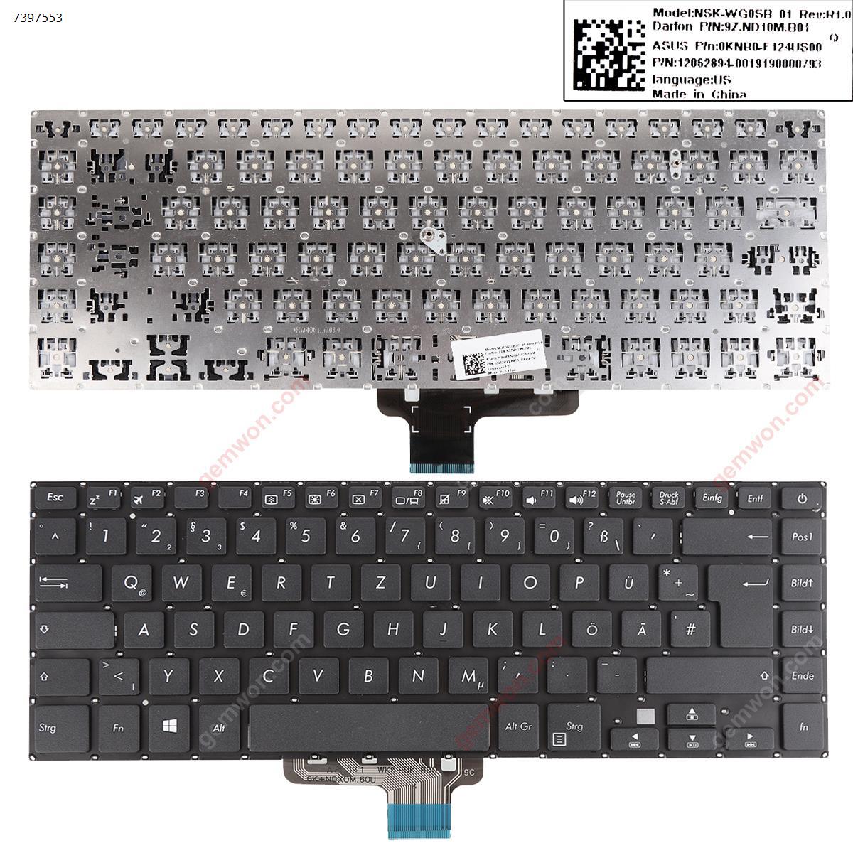 Picture of New Replacement Laptop Keyboard For ASUS VivoBook 15 X510UA X510UQ F510UA BLACK (Without FRAME)Win8 GR Layout