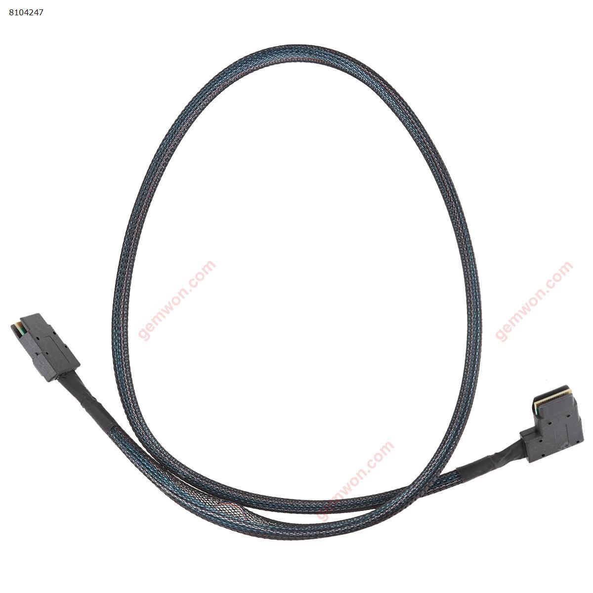 Picture of Sas8087 to SFF-8087 straight to right bend SAS3.0 connection cable inside the server chassis
