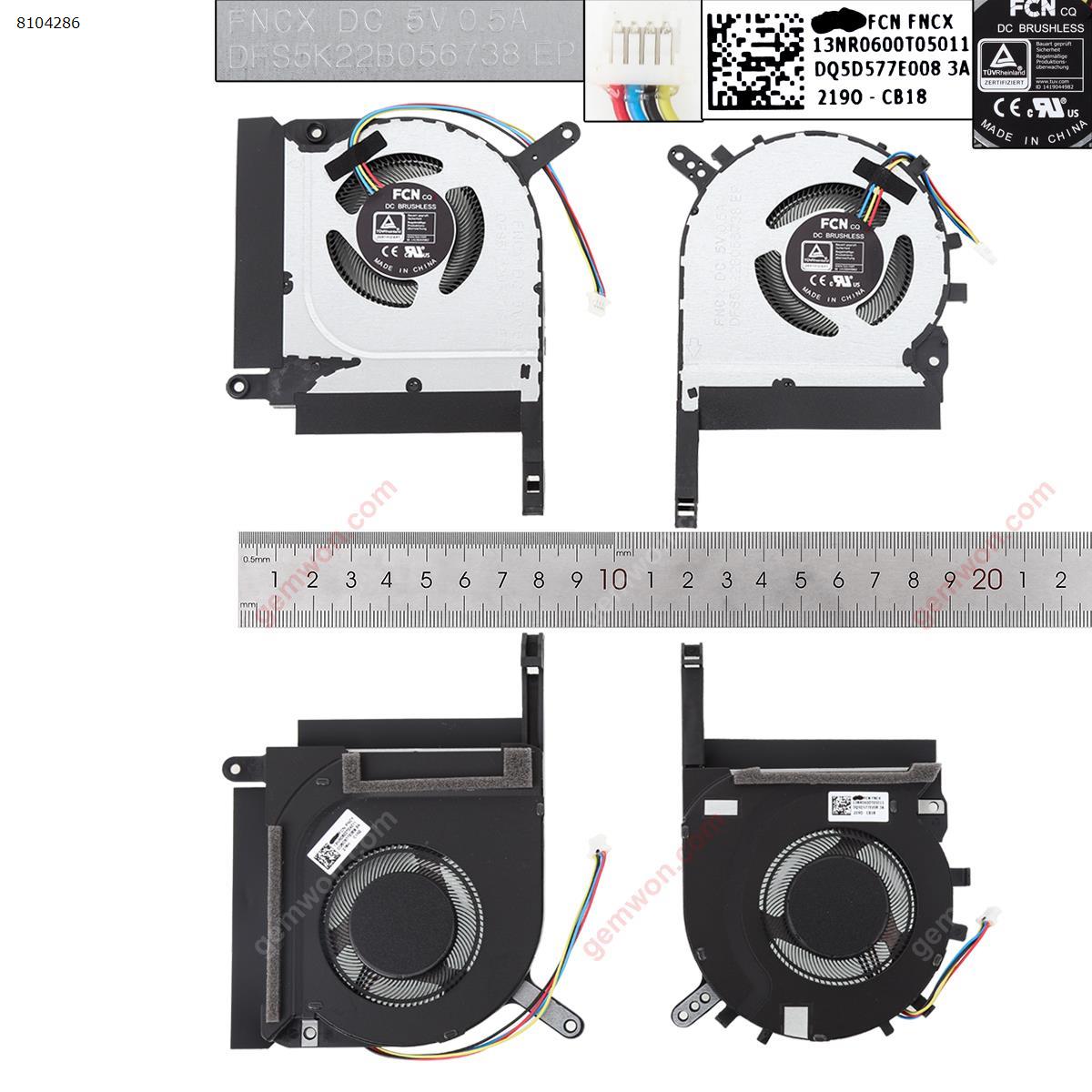 Picture of New Replacement CPU Cooling Fan For Asus Tianxuan 2 FA506 FA506QR A17 (FA706) 1 PAIR OF 2021 fans(ORG). N/A Layout