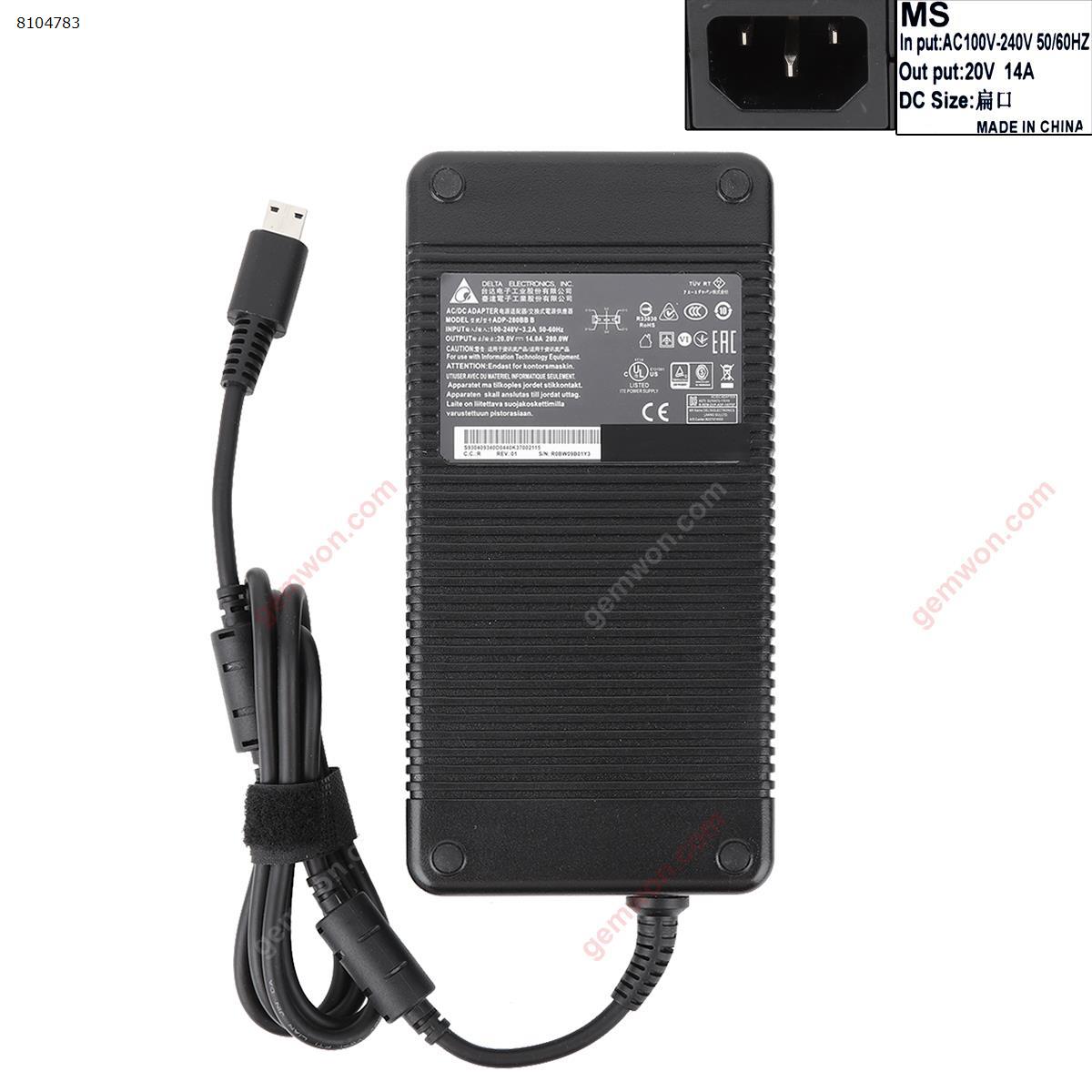 Picture of MSI GP76 GE66 GE76 Gaming Laptop adaptador de corriente 20V 14A para CLEVO X170SMG cargador 280W（High copy）