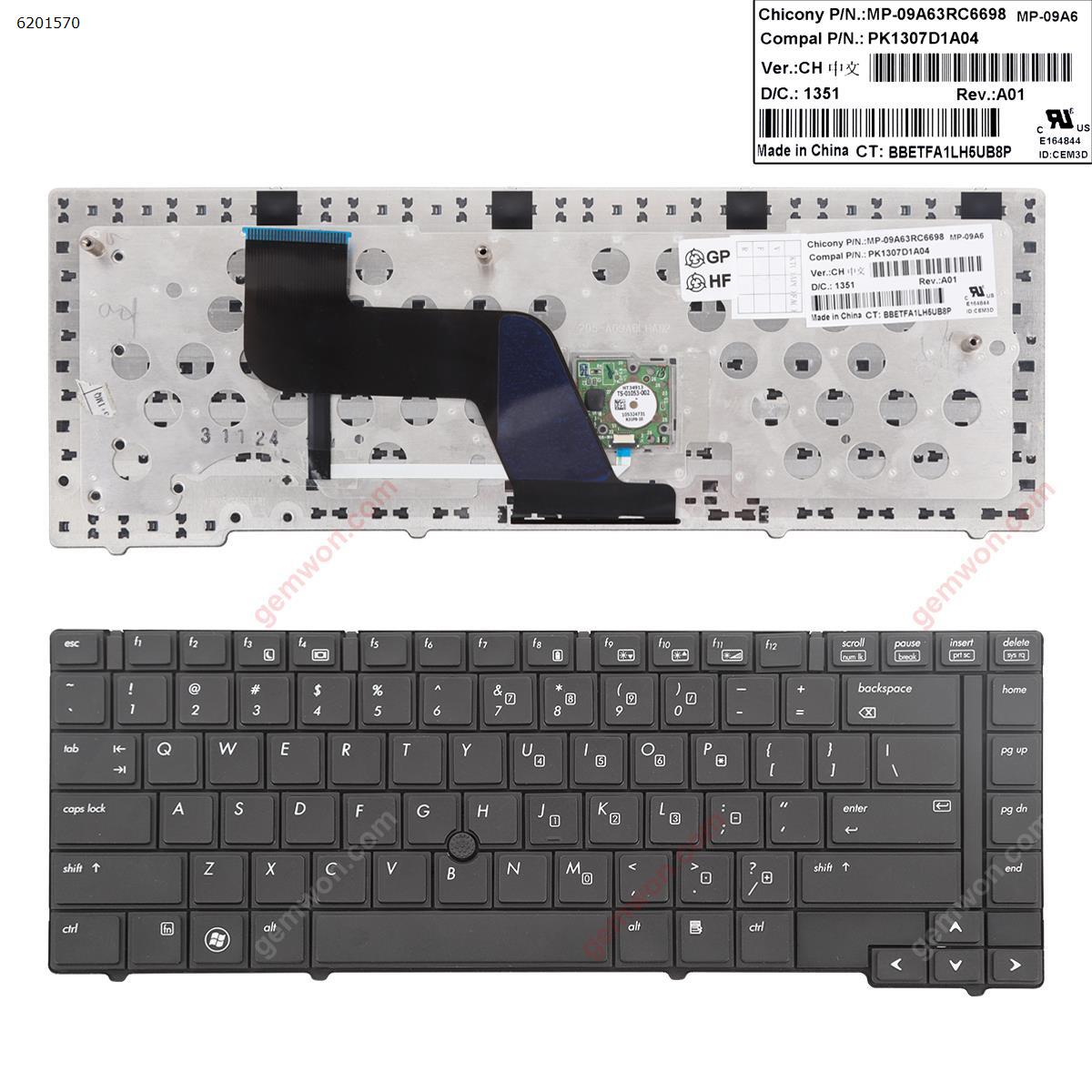 Picture of New Replacement Laptop Keyboard For HP EliteBook 8440P 8440W BLACK(With Point stick) Reprint US Layout
