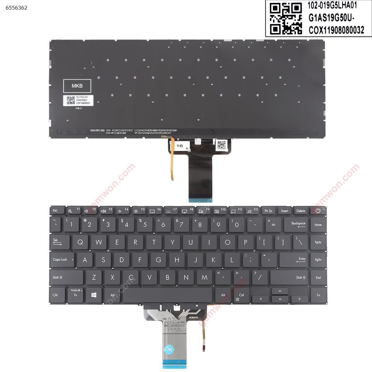 Picture of New Replacement Laptop Keyboard For Asus VivoBook S14 S433EA S433EQ S433FL S433FA S433JQ X421 BLACK (Backlit Win8) US Layout