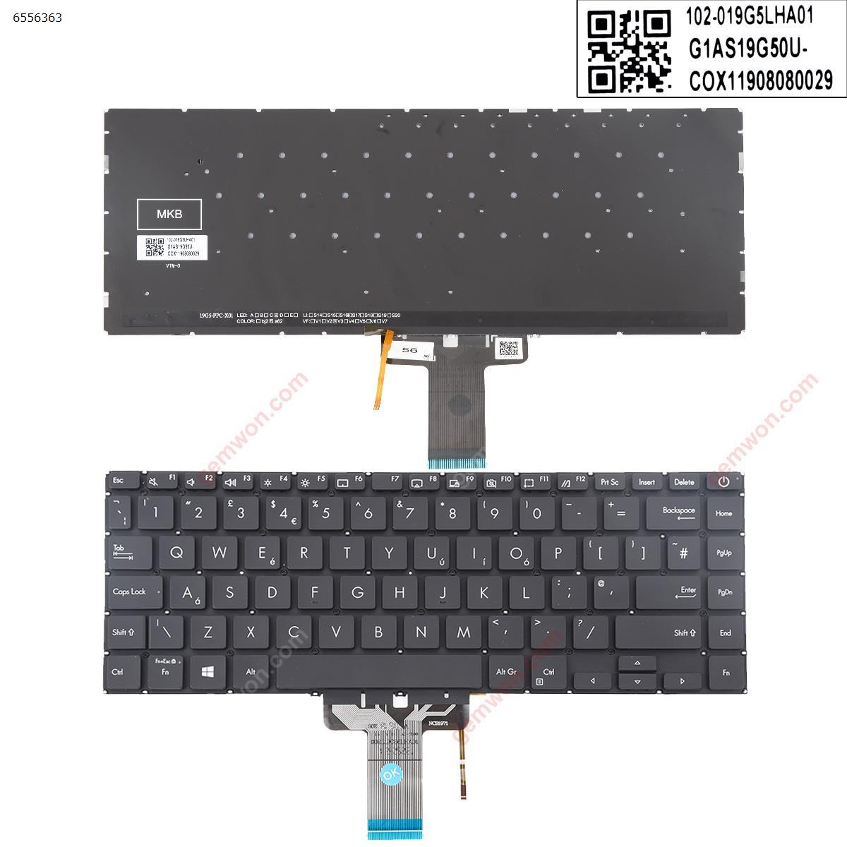 Picture of New Replacement Laptop Keyboard For Asus VivoBook S14 S433EA S433EQ S433FL S433FA S433JQ X421 BLACK (Backlit Win8) Uk Layout