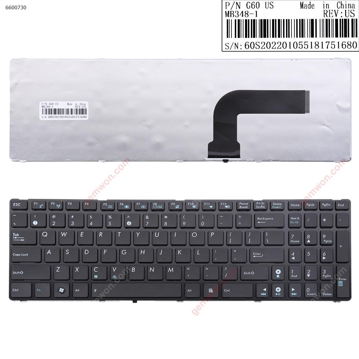 Picture of New Replacement Laptop Keyboard For ASUS G73 K52 (G60) GLOSSY FRAME BLACK US Layout