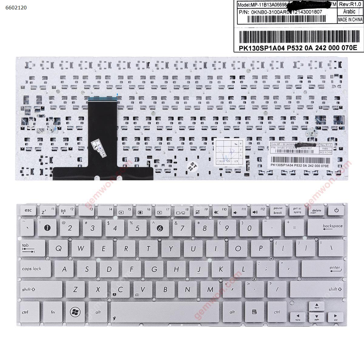 Picture of New Replacement Laptop Keyboard For ASUS UX31 UX31A UX31E SILVER(Without FRAME) OEM US Layout