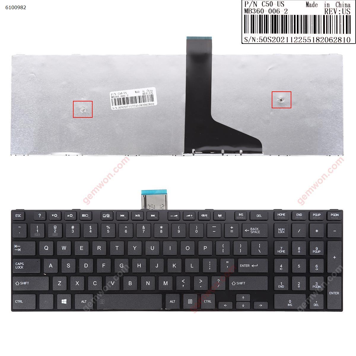 Picture of New Replacement Laptop Keyboard For TOSHIBA C50 C55D BLACK(without foil, For Win8, OEM) US Layout