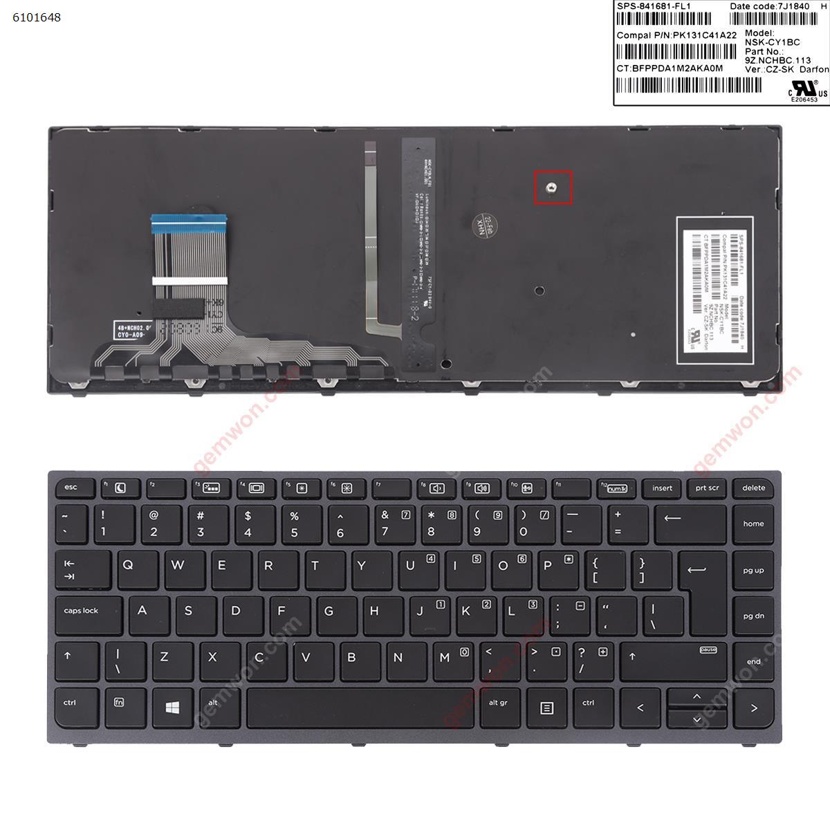 Picture of New Replacement Laptop Keyboard For HP zbook Studio g3 BLACK ( GRAY FRAME, Backlit,Big Enter WIN8) US Layout