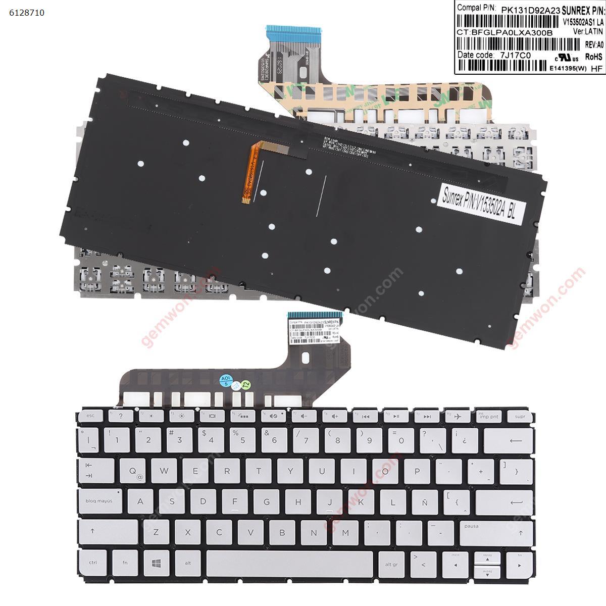 Picture of New Replacement Laptop Keyboard For HP ENVY13-d010nr 13-D061SA 13-d007tu Silver (Backlit,Without FRAME Win8) LA Layout