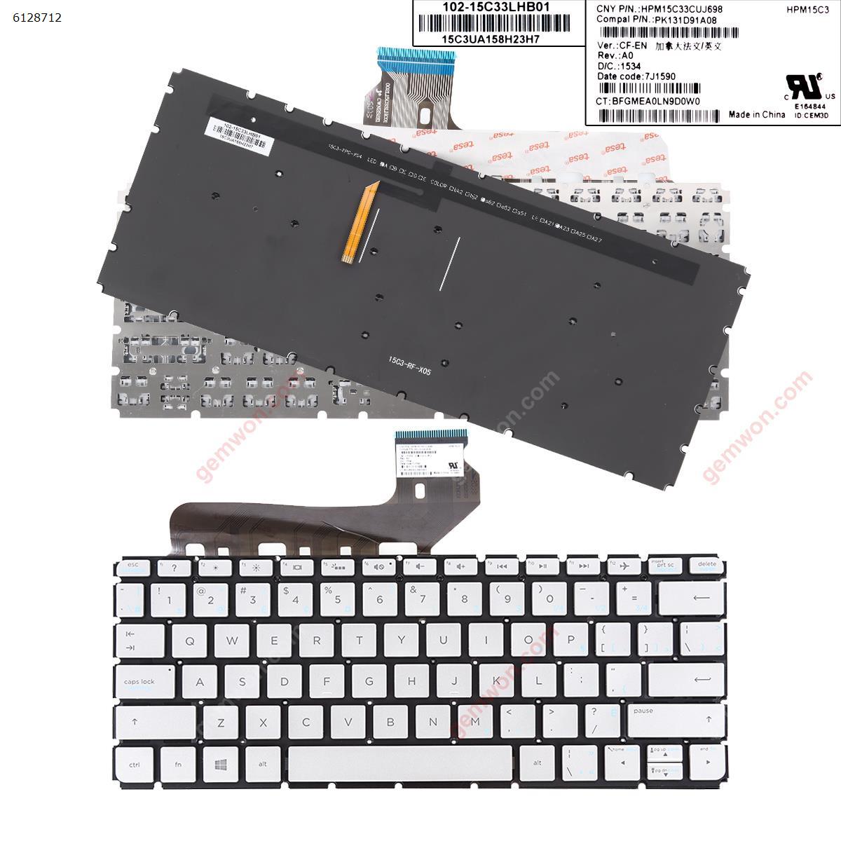 Picture of New Replacement Laptop Keyboard For HP ENVY13-d010nr 13-D061SA 13-d007tu Silver (Backlit,Without FRAME Win8) CA/CF Layout