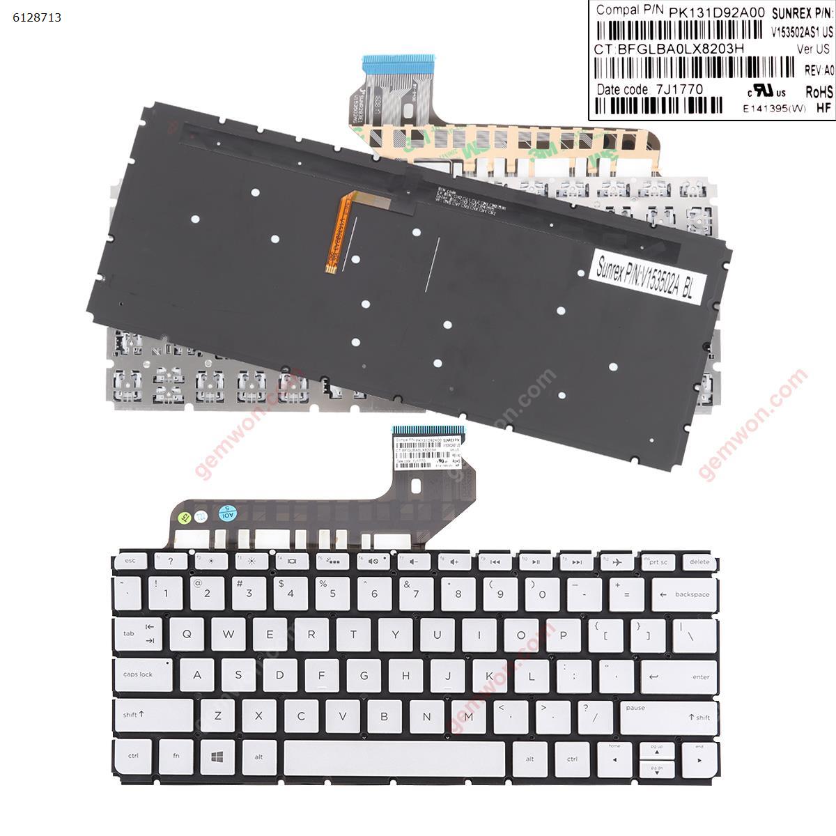 Picture of New Replacement Laptop Keyboard For HP ENVY13-d010nr 13-D061SA 13-d007tu Silver (Backlit,Without FRAME Win8) US Layout