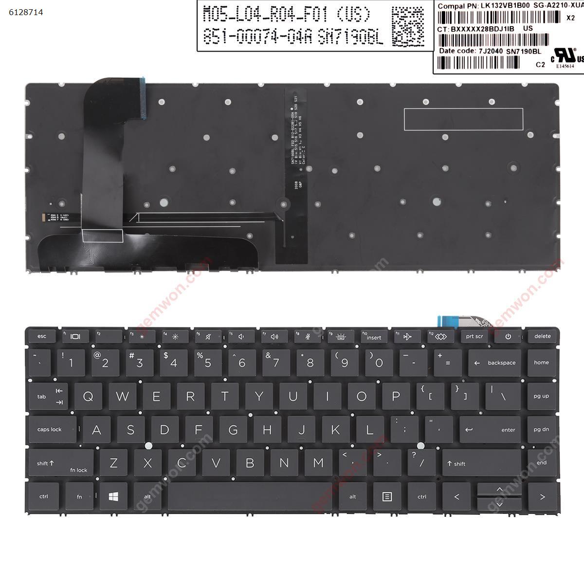 Picture of New Replacement Laptop Keyboard For HP Zbook Studio G7 BLACK  (Backlit,Without FRAME Win8) US Layout
