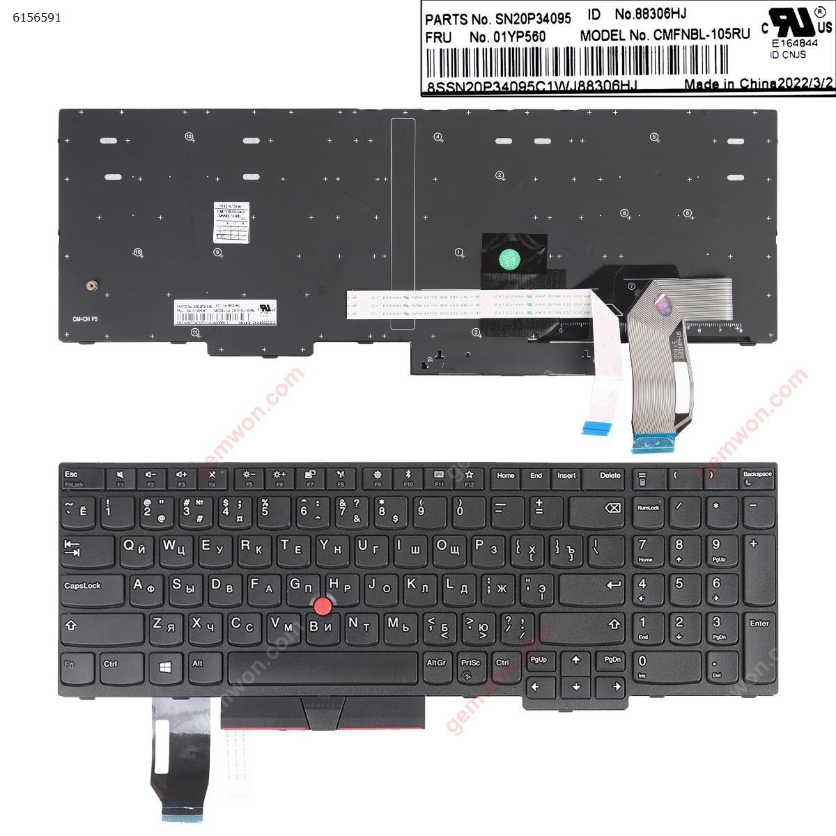 Picture of New Replacement Laptop Keyboard For IBM E580 BLACK FRAME BLACK (with point stick,WIN8）OEM RU Layout