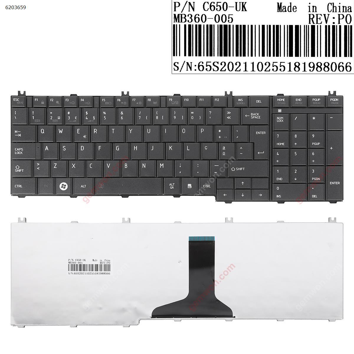 Picture of New Replacement Laptop Keyboard For TOSHIBA Satellite C650 C660 L650 L670 BLACK OEM PO Layout