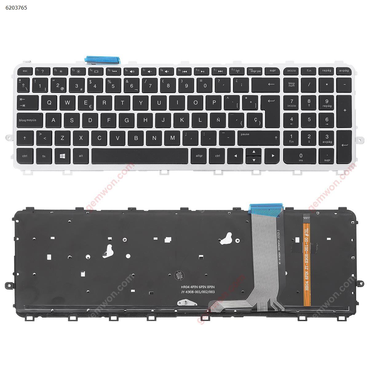 Picture of New Replacement Laptop Keyboard For HP ENVY 15-j Series SILVER FRAME BLACK( BLACKlit, For Win8) SP Layout