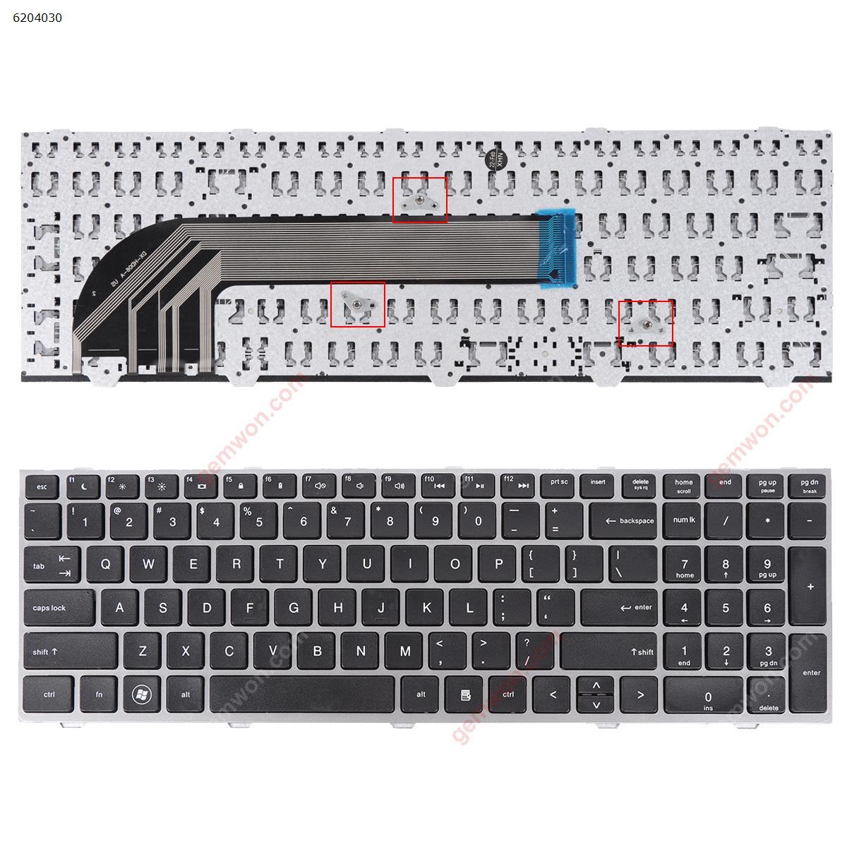 Picture of New Replacement Laptop Keyboard For HP 4540S 4545S SILVER FRAME BLACK WIN8 OEM US Layout