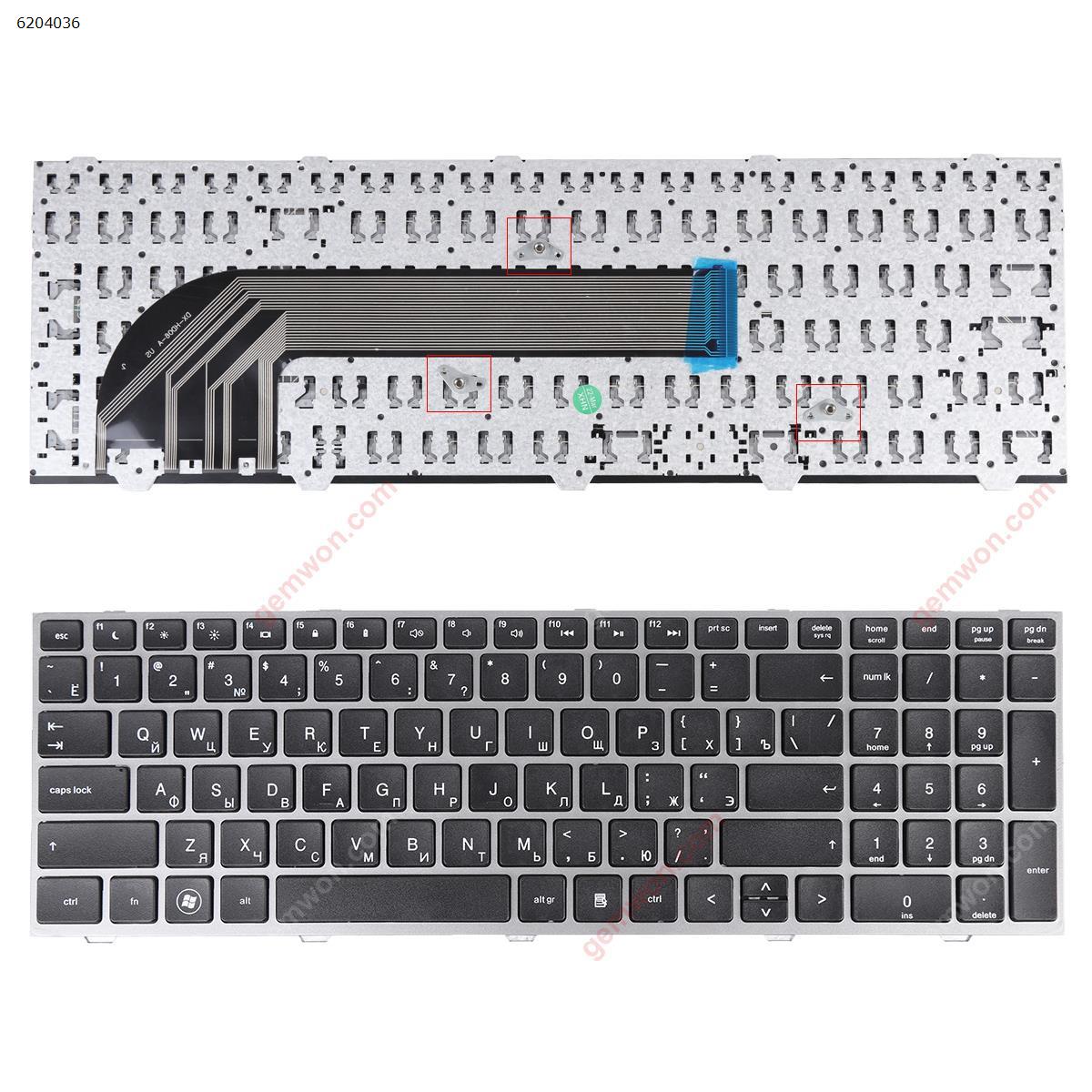 Picture of New Replacement Laptop Keyboard For HP 4540S 4545S SILVER FRAME BLACK OEM RU Layout