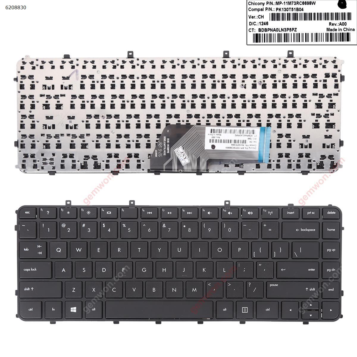 New Replacement Laptop Keyboard For HP ENVY4-1000 BLACK FRAME BLACK(without foil,For Win8) US Layout的图片