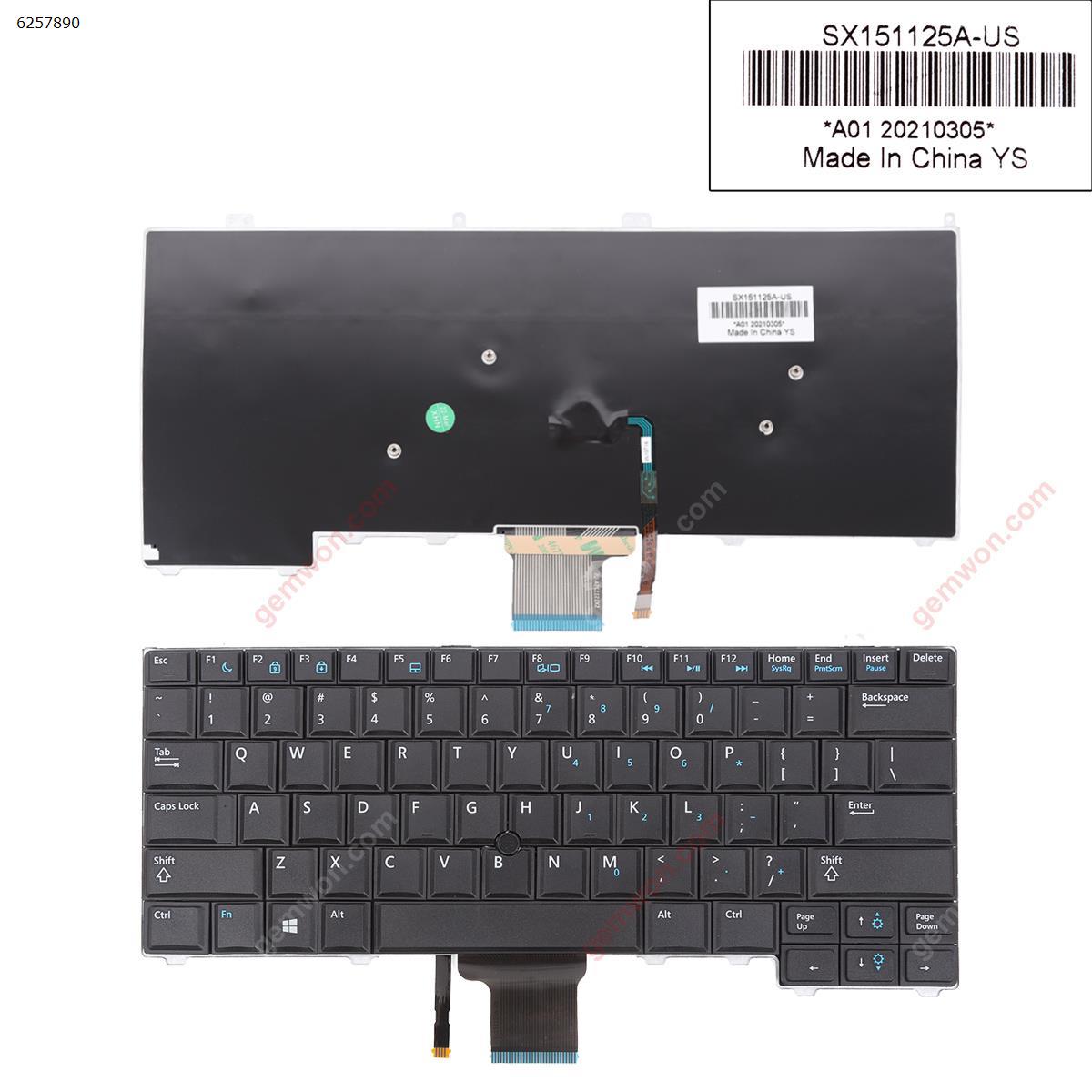 Picture of New Replacement Laptop Keyboard For DELL Latitude E7440 E7420 E7240BLACK (With Point stick,For Win8) US Layout