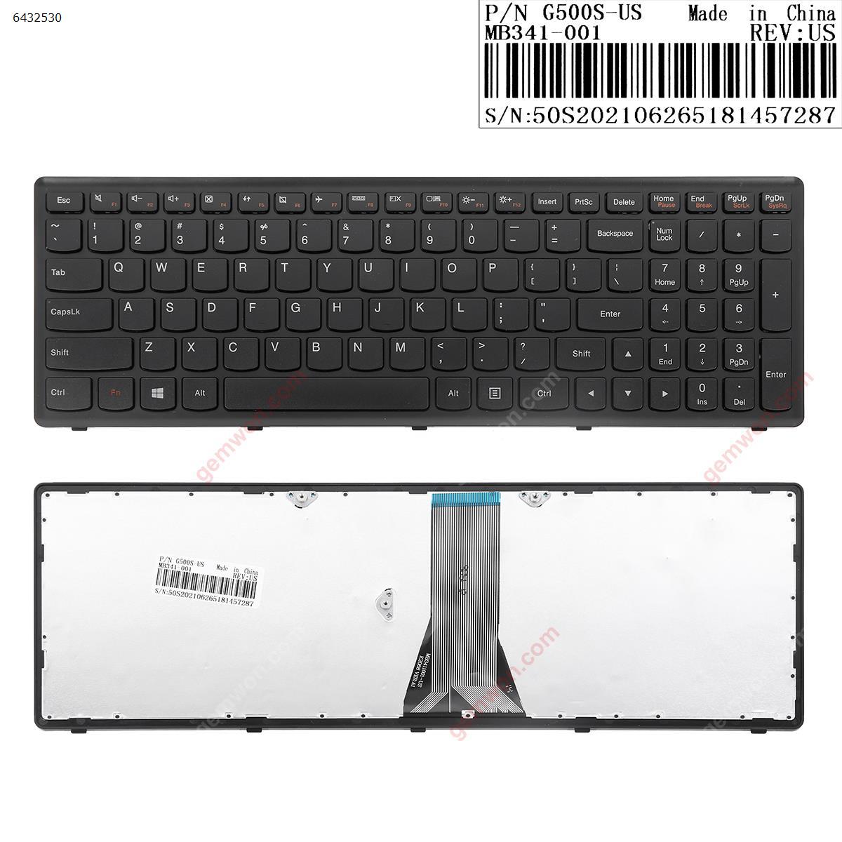 Picture of New Replacement Laptop Keyboard For Lenovo G500S S500 Flex 15 BLACK FRAME BLACK(For Win8)OEM US Layout