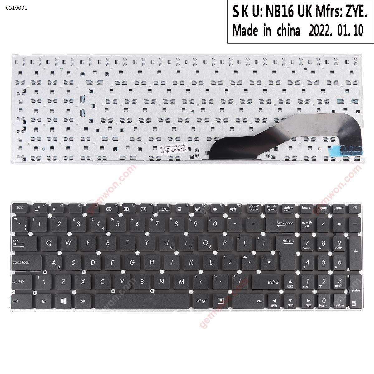Picture of New Replacement Laptop Keyboard For ASUS X540 X540L BLACK(without FRAME  WIN8 ) Uk Layout