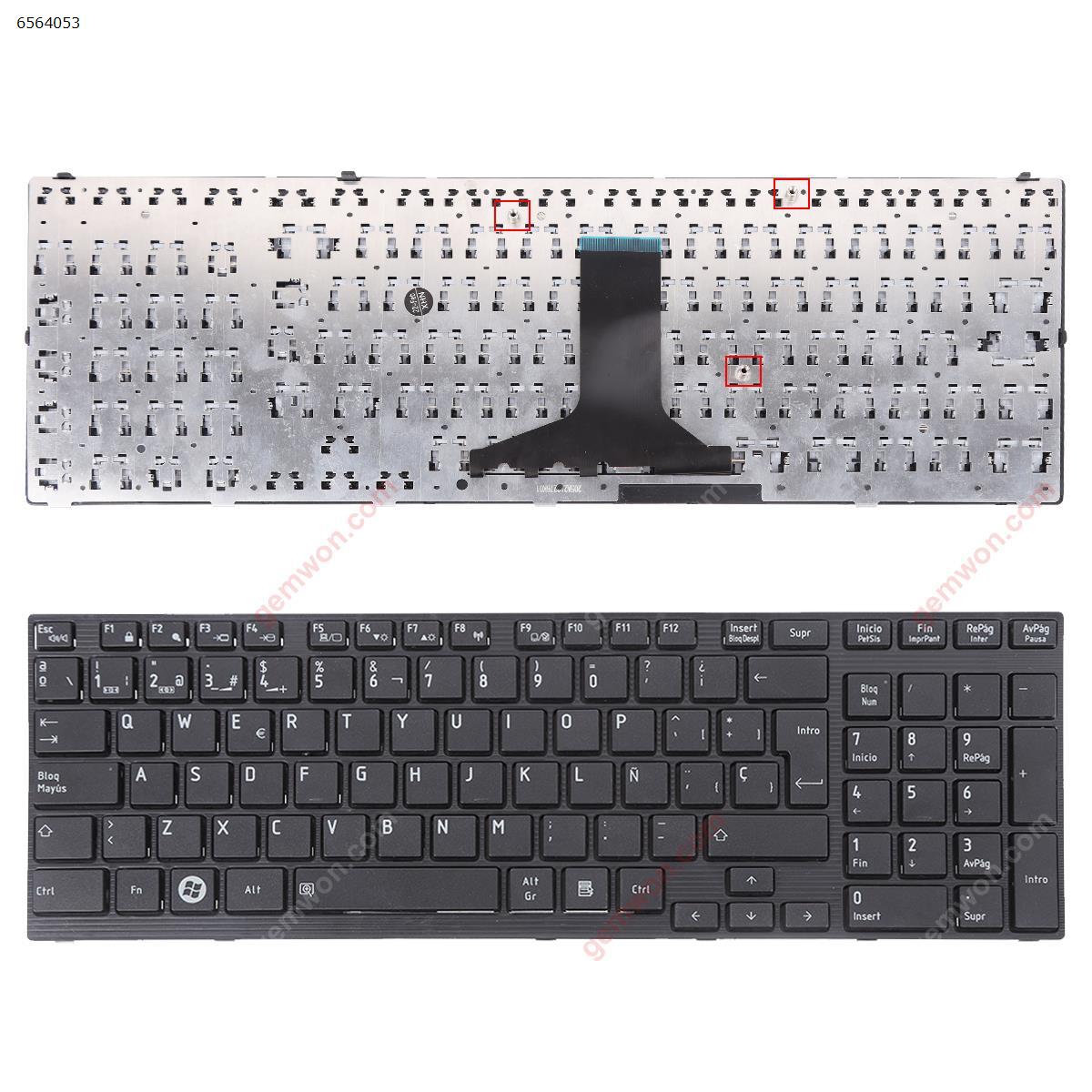 Picture of New Replacement Laptop Keyboard For TOSHIBA Satellite A660 A665 BLACK FRAME BLACK No foil SP Layout