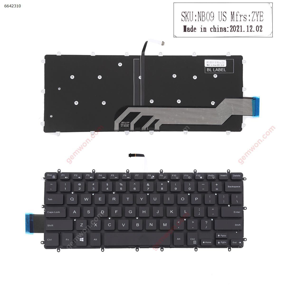 Picture of New Replacement Laptop Keyboard For DELL Inspiron Gaming 14 7466 BLACK(Backlit,Win8) US Layout