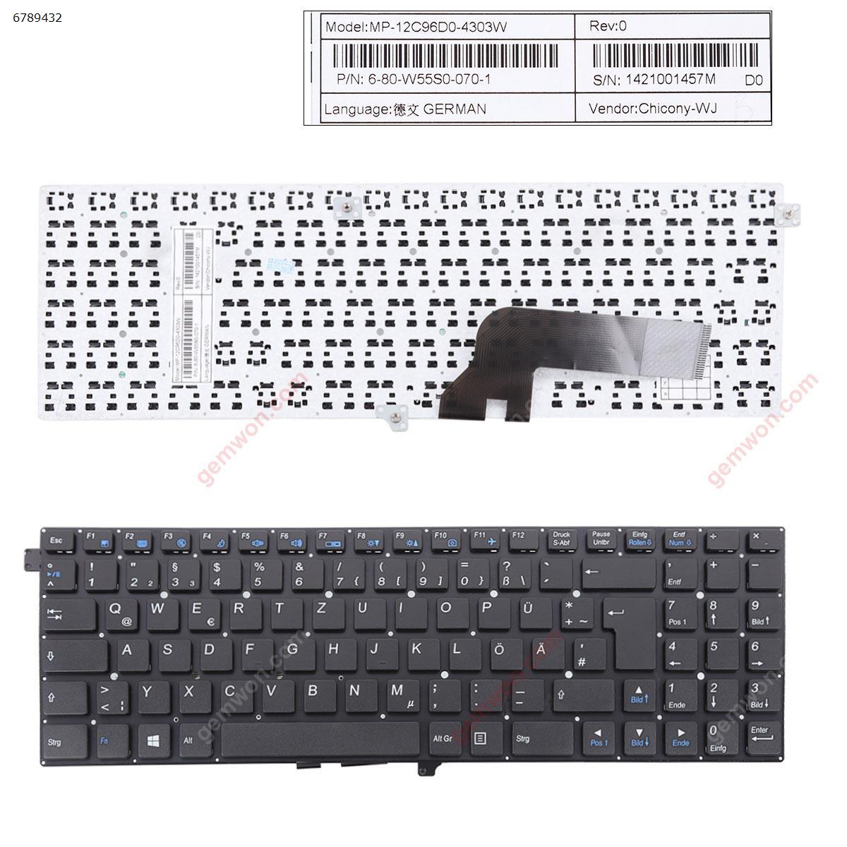Picture of New Replacement Laptop Keyboard For CLEVO W550 BLACK Win8 GR Layout