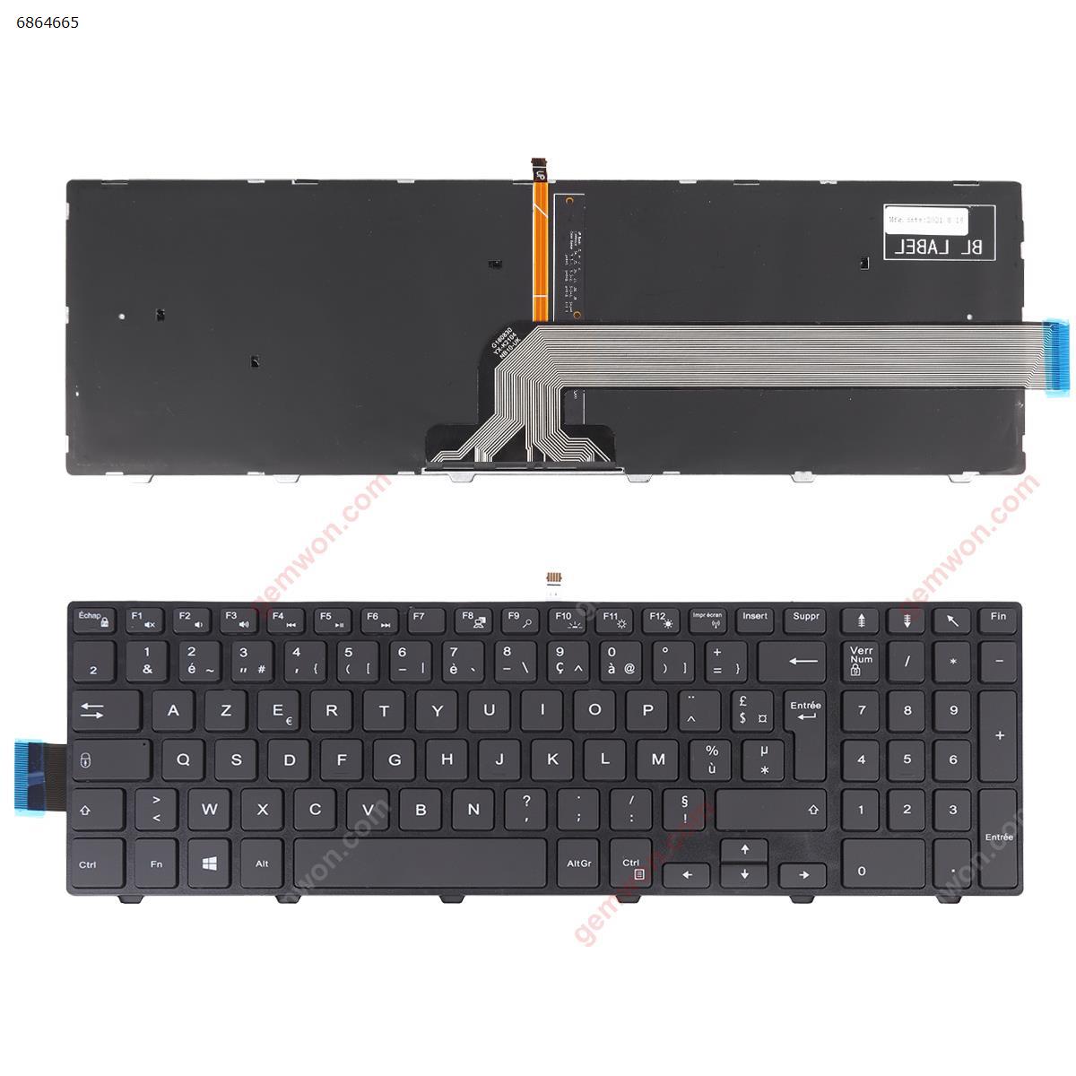 Picture of New Replacement Laptop Keyboard For Dell Inspiron 15-5000 Series 5547 5521 5542 BLACK FRAME BLACK (Backlit，Win8) FR Layout