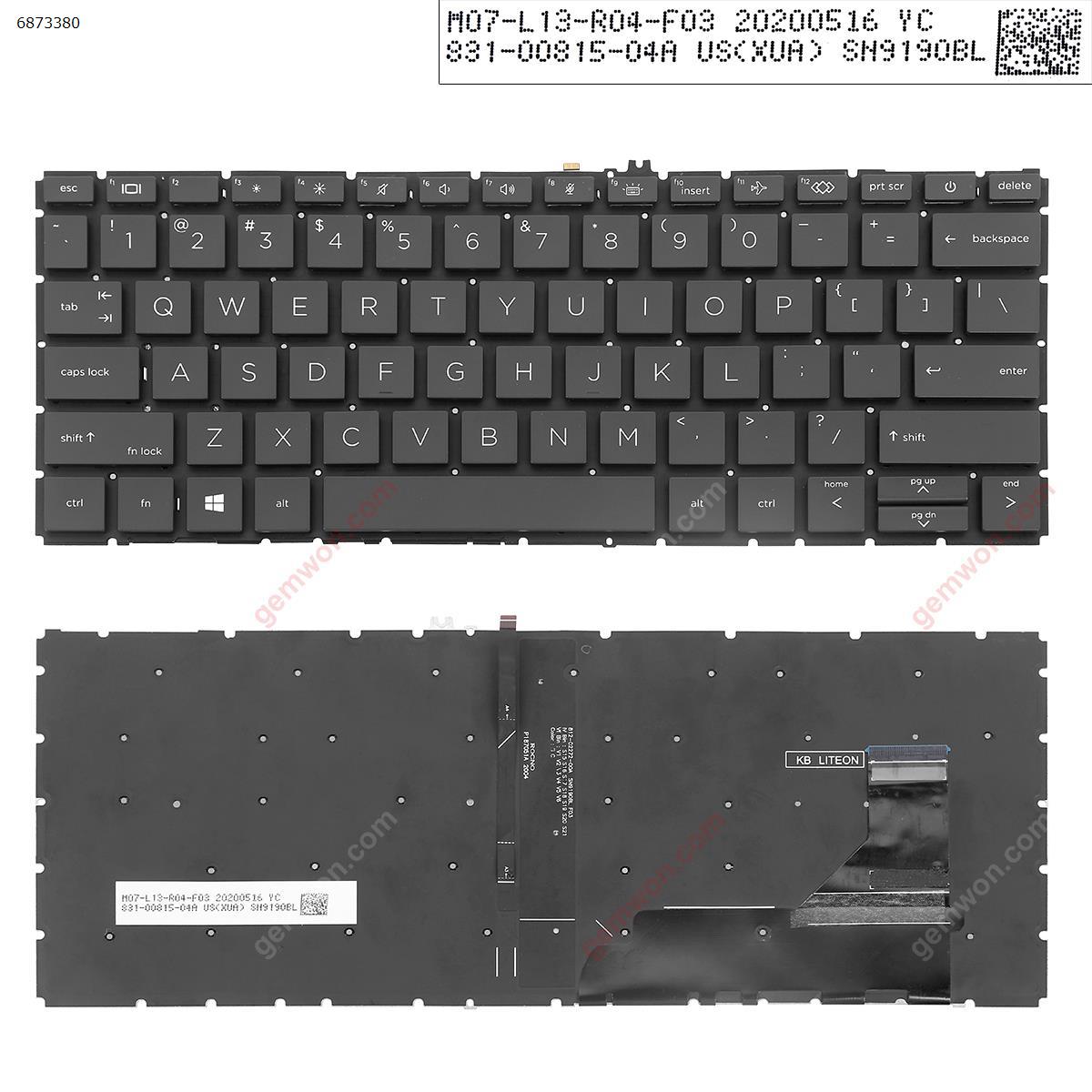 Picture of New Replacement Laptop Keyboard For HP EliteBook 830 G7 BLACK (Backlit Win8) US Layout