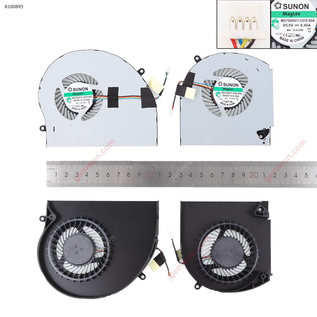 Picture of New Replacement CPU Cooling Fan For DELL Alienware17 R4 R5 P31E CPU+GPU ORG N/A Layout