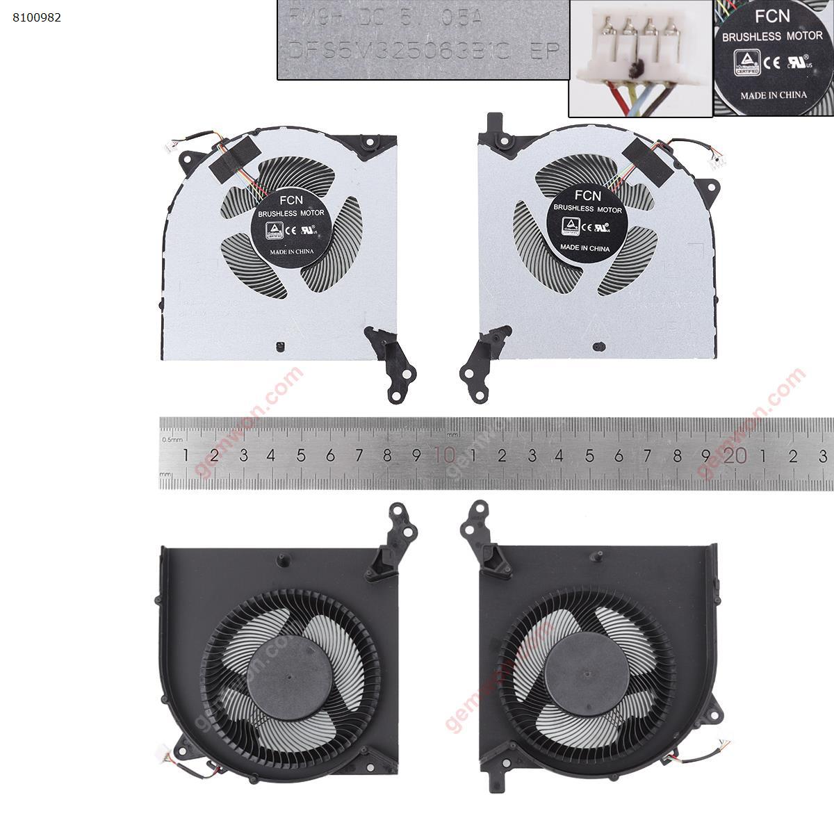 Picture of New Replacement CPU Cooling Fan For LENOVO 2020 R7000 Y550-15 Y7000P CPU+GPU 5V，ORG DFS5M325063B1C  DFS5K32316A1C Layout