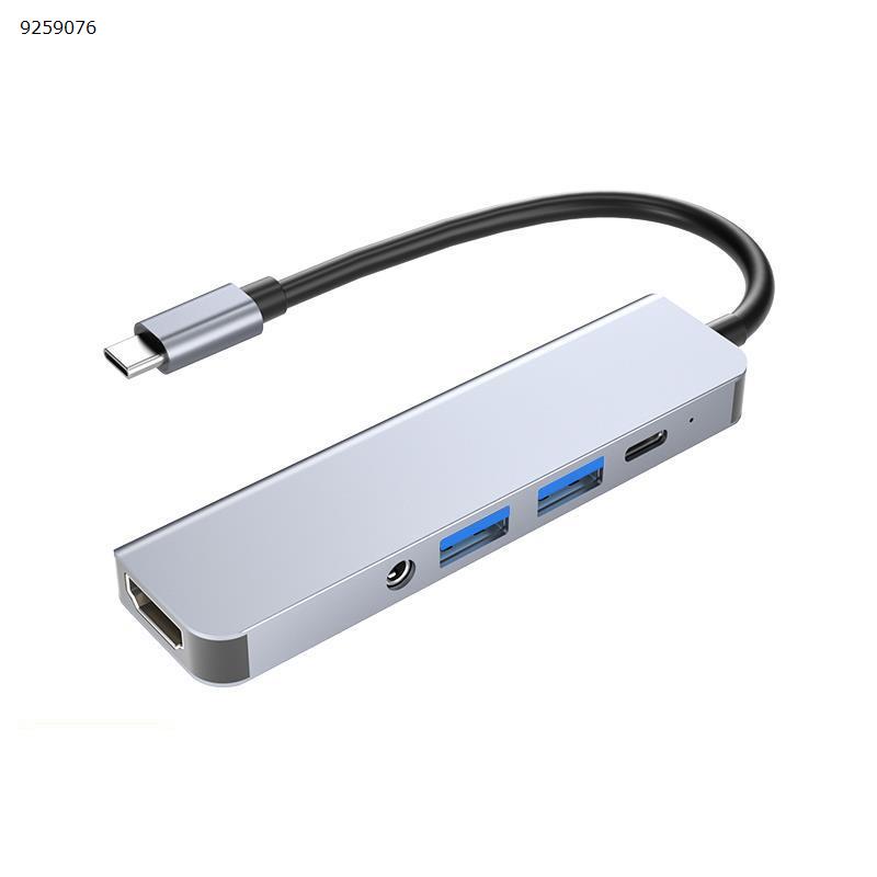 Picture of Type-C 5 in 1 USB Hub USB3.0 PD charger HDMI DC3.5mm Audio Aluminum alloy docking Station