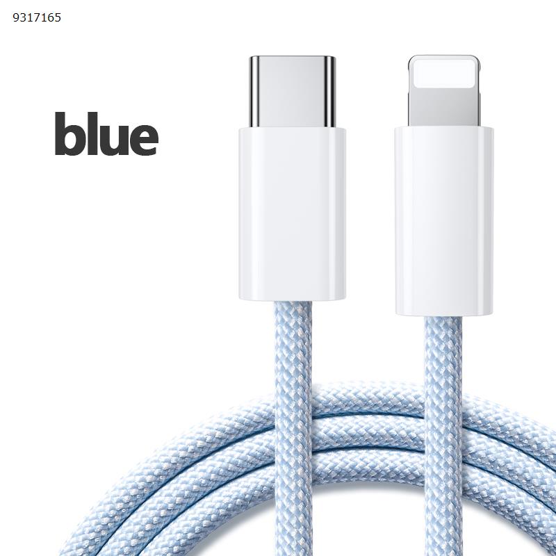 Picture of Apple PD type-c to lighting 20W fast charging cable braided color cable for Apple 13 12 Pro max data cable 1.5m blue