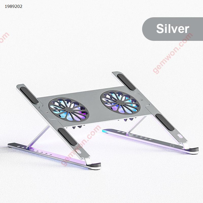 Picture of Folding storage aluminum alloy notebook cooling bracket tablet computer bracket silver + data cable
