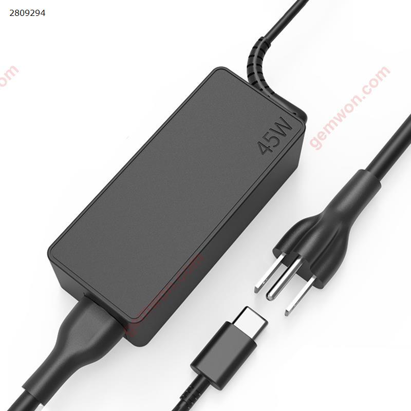 Picture of 45W USB-C Charger for Lenovo Thinkpad x280 T480 Huawei Mate Computer Fast Charge Cable US Standard